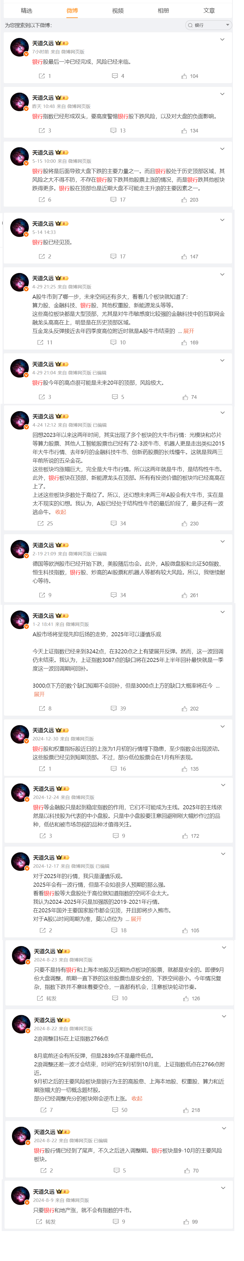关于银行板块的观点-银行股最后一冲已经完成，风险已经来临。 ​​​